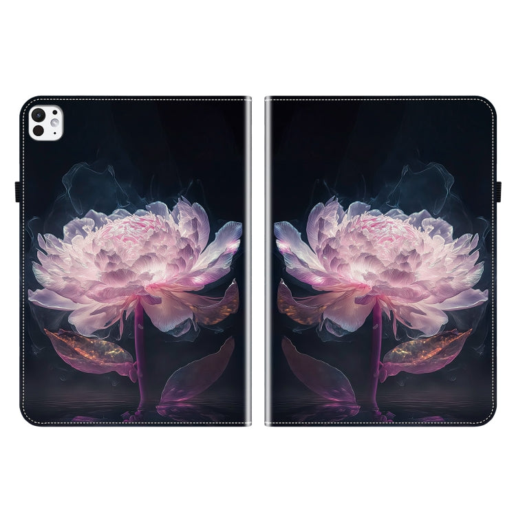 For iPad Pro 11 2024 Crystal Texture Painted Leather Smart Tablet Case(Purple Peony) - iPad Pro 11 2024 Cases by PMC Jewellery | Online Shopping South Africa | PMC Jewellery | Buy Now Pay Later Mobicred