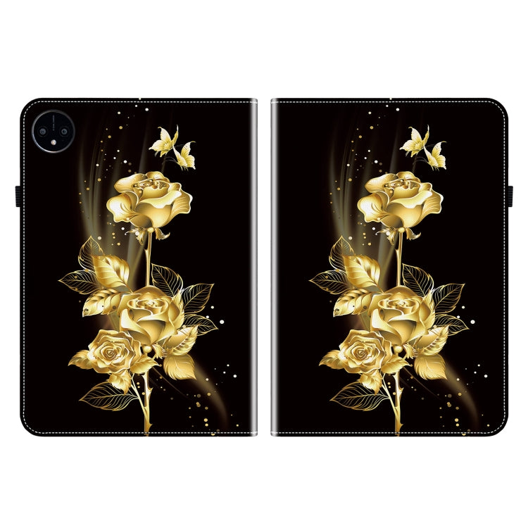 For Huawei MatePad Pro 11 2022 Crystal Texture Painted Leather Smart Tablet Case(Gold Butterfly Rose) - Huawei by PMC TechLife | Online Shopping South Africa | PMC TechLife | Buy Now Pay Later Mobicred