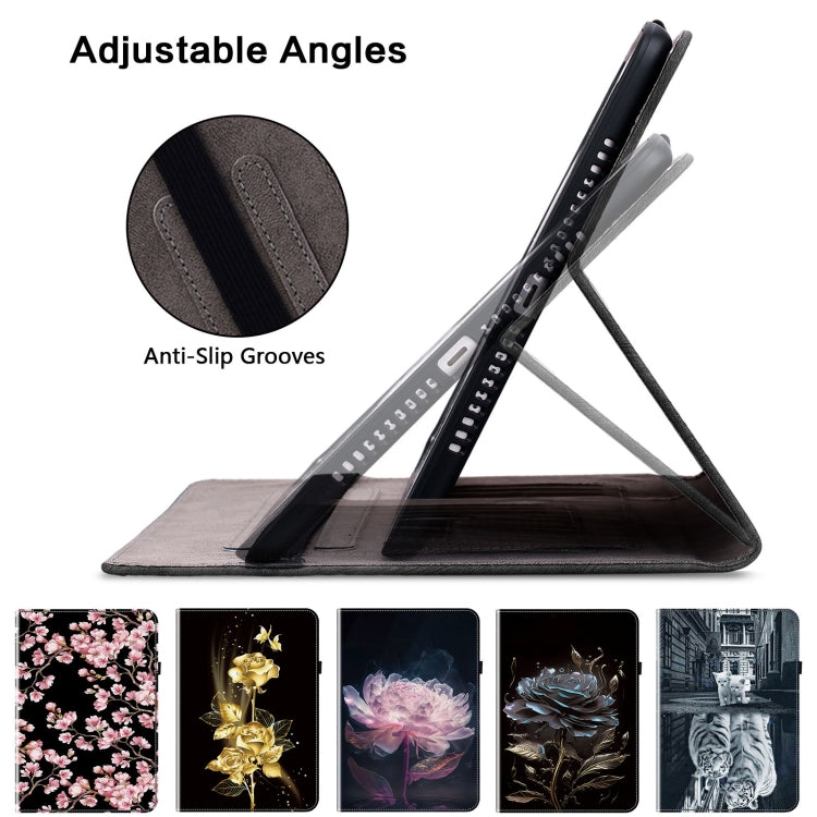 For OPPO Pad Air Crystal Texture Painted Leather Tablet Case(Gold Butterfly Rose) - OPPO by PMC TechLife | Online Shopping South Africa | PMC TechLife | Buy Now Pay Later Mobicred