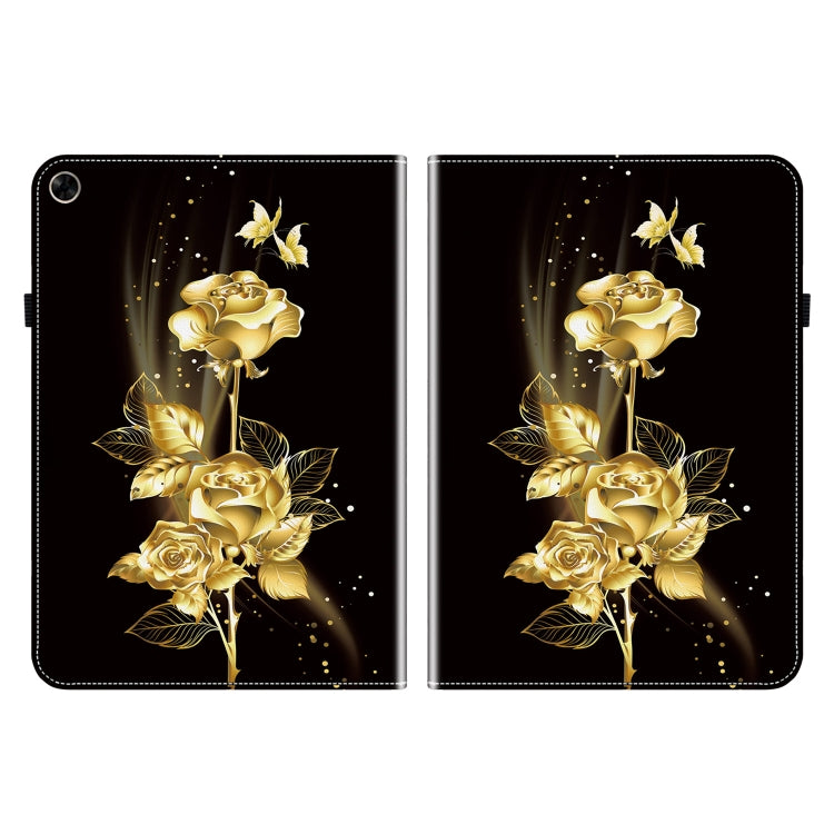 For Realme Pad 10.4 Crystal Texture Painted Leather Tablet Case(Gold Butterfly Rose) - Realme by PMC TechLife | Online Shopping South Africa | PMC TechLife | Buy Now Pay Later Mobicred
