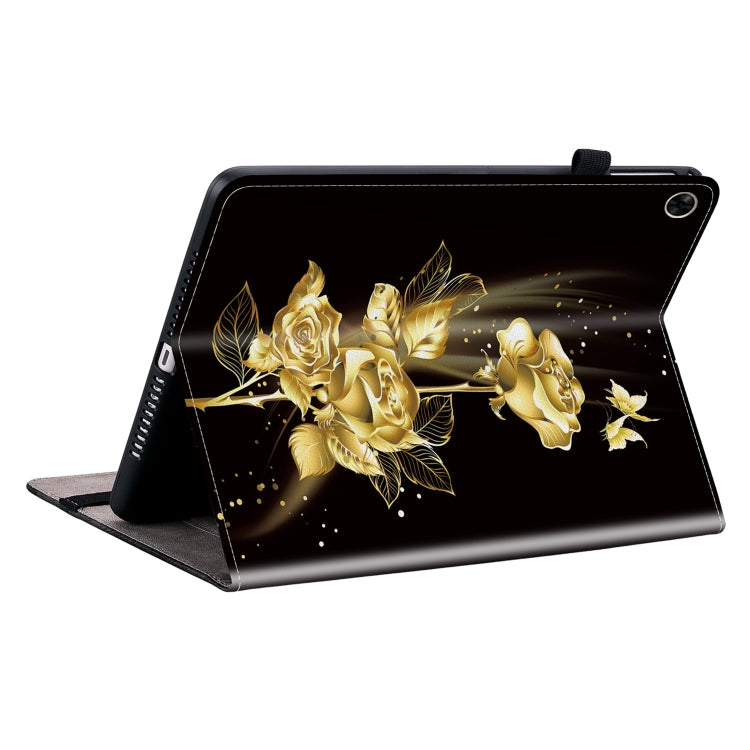 For Realme Pad 10.4 Crystal Texture Painted Leather Tablet Case(Gold Butterfly Rose) - Realme by PMC TechLife | Online Shopping South Africa | PMC TechLife | Buy Now Pay Later Mobicred