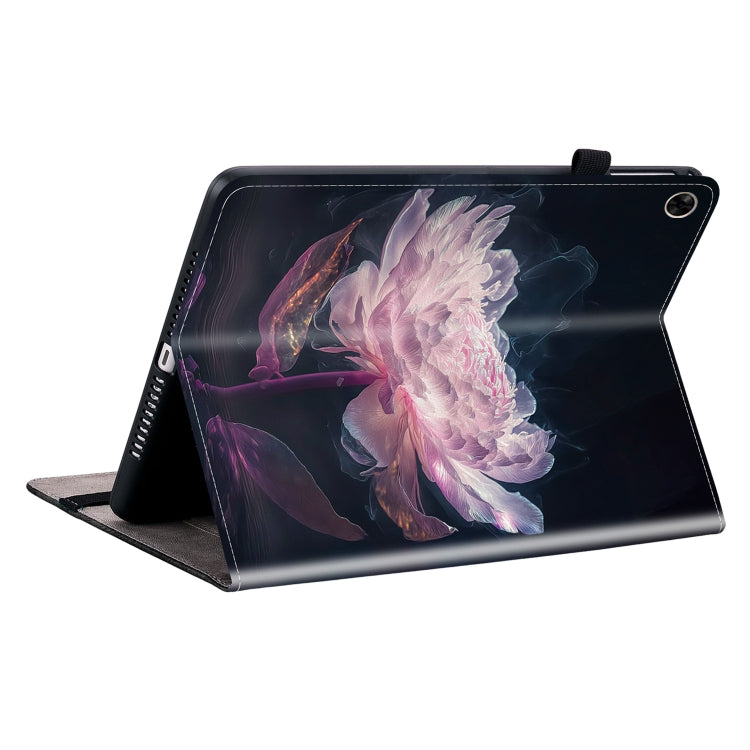 For Realme Pad 10.4 Crystal Texture Painted Leather Tablet Case(Purple Peony) - Realme by PMC TechLife | Online Shopping South Africa | PMC TechLife | Buy Now Pay Later Mobicred