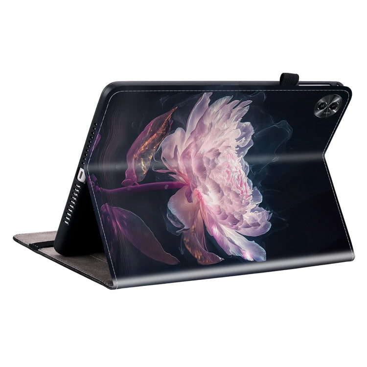 For Realme Pad 2 11.5 Crystal Texture Painted Leather Tablet Case(Purple Peony) - Realme by PMC TechLife | Online Shopping South Africa | PMC TechLife | Buy Now Pay Later Mobicred