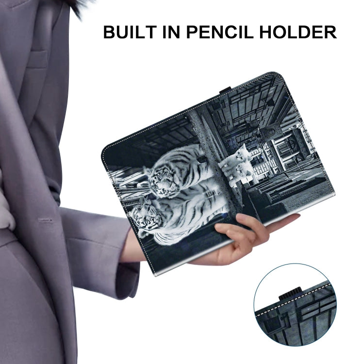 For Realme Pad X Crystal Texture Painted Leather Tablet Case(Cat Reflection Tiger) - Realme by PMC TechLife | Online Shopping South Africa | PMC TechLife | Buy Now Pay Later Mobicred