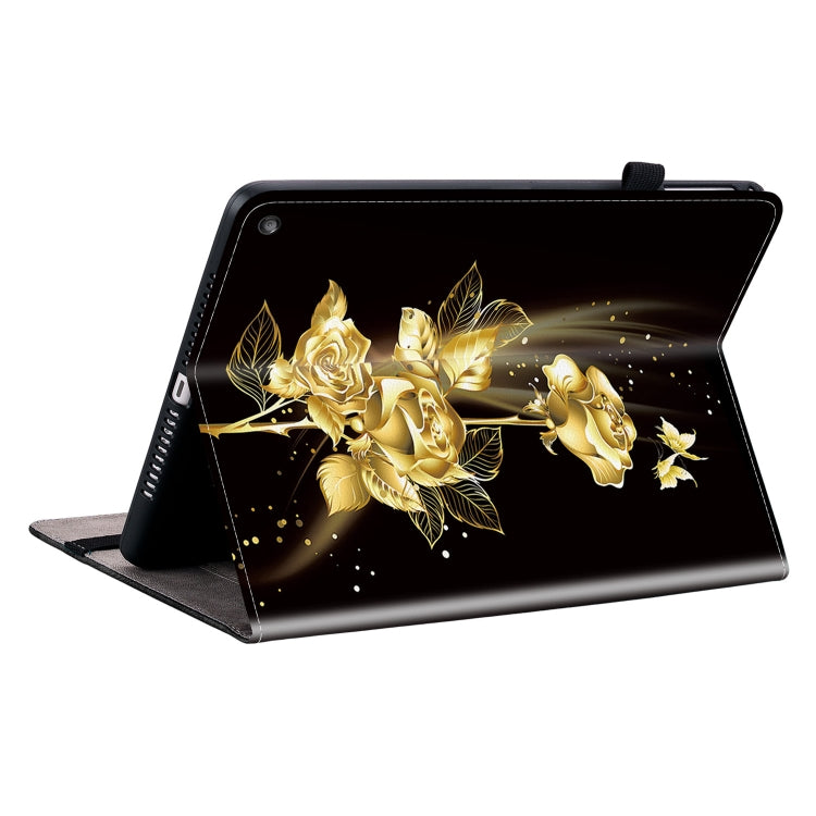 For Amazon Fire HD10 / HD10 Plus 2021 Crystal Texture Painted Leather Smart Tablet Case(Gold Butterfly Rose) - free shipping - PMC TechLife - Order now!
