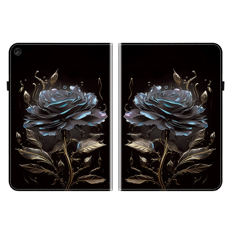 For Lenovo Tab M10 10.1 3rd Gen Crystal Texture Painted Leather Tablet Case(Black Rose) - Lenovo by PMC TechLife | Online Shopping South Africa | PMC TechLife | Buy Now Pay Later Mobicred