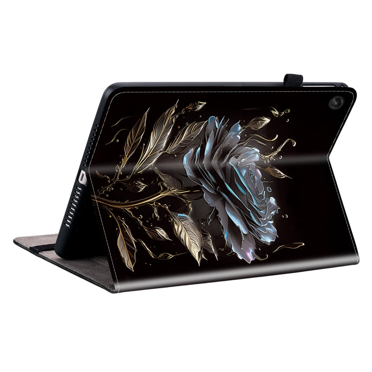 For Lenovo Tab M10 10.1 3rd Gen Crystal Texture Painted Leather Tablet Case(Black Rose) - Lenovo by PMC TechLife | Online Shopping South Africa | PMC TechLife | Buy Now Pay Later Mobicred
