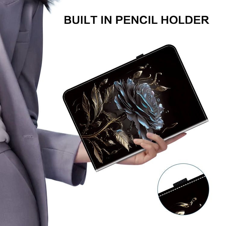 For Lenovo Tab M10 10.1 3rd Gen Crystal Texture Painted Leather Tablet Case(Black Rose) - Lenovo by PMC TechLife | Online Shopping South Africa | PMC TechLife | Buy Now Pay Later Mobicred