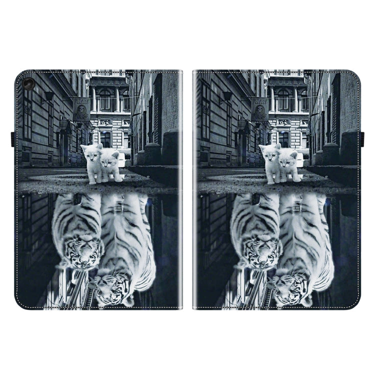 For Lenovo Tab M10 Plus HD 10.6 3rd Gen Crystal Texture Painted Leather Tablet Case(Cat Reflection Tiger) - Lenovo by PMC TechLife | Online Shopping South Africa | PMC TechLife | Buy Now Pay Later Mobicred