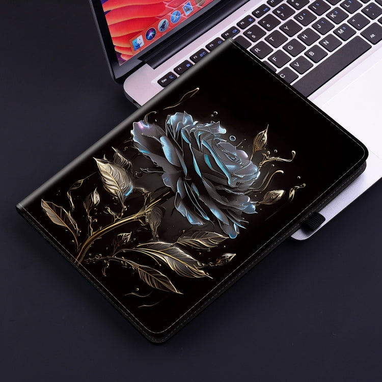 For Lenovo Tab M11/ Xiaoxin Pad 11 2024 Crystal Texture Painted Leather Tablet Case(Black Rose) - Lenovo by PMC TechLife | Online Shopping South Africa | PMC TechLife | Buy Now Pay Later Mobicred