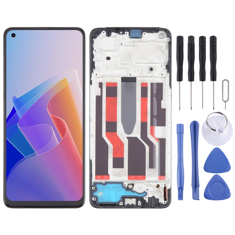 For OPPO Reno8 Lite 5G Original AMOLED LCD Screen Digitizer Full Assembly with Frame - LCD Screen by PMC Jewellery | Online Shopping South Africa | PMC Jewellery