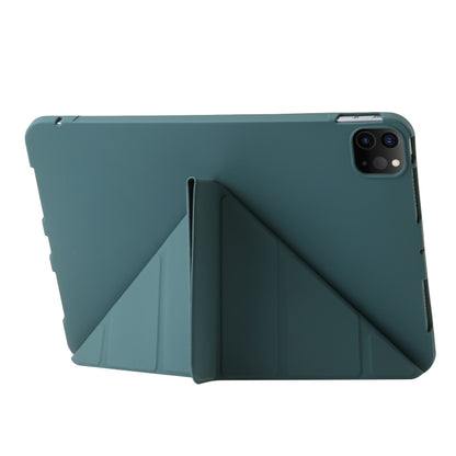 For iPad Pro 11 2024 TPU Deformation Flip Leather Tablet Case with Holder(Dark Green) - iPad Pro 11 2024 Cases by PMC Jewellery | Online Shopping South Africa | PMC Jewellery | Buy Now Pay Later Mobicred