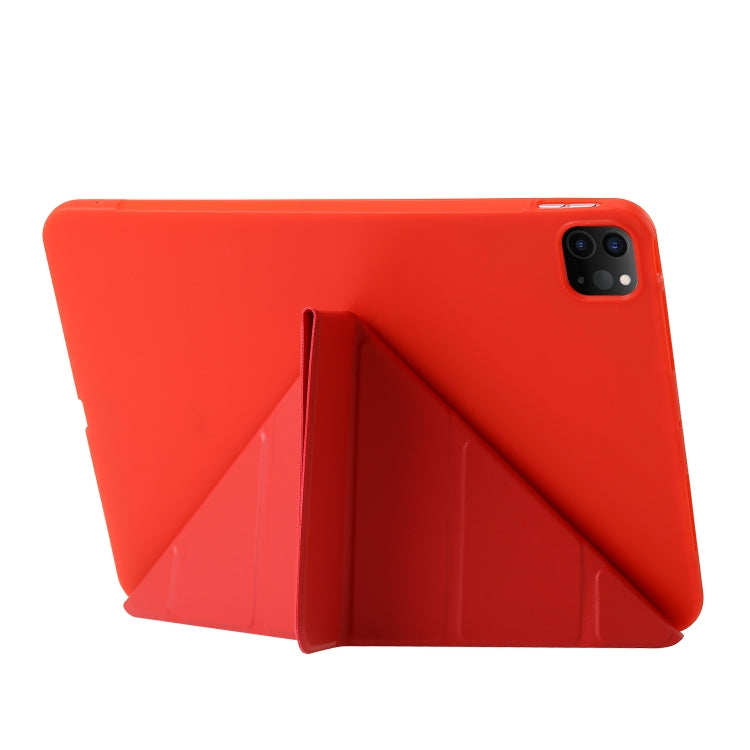 For iPad Pro 11 2024 TPU Deformation Flip Leather Tablet Case with Holder(Red) - iPad Pro 11 2024 Cases by PMC TechLife | Online Shopping South Africa | PMC TechLife | Buy Now Pay Later Mobicred