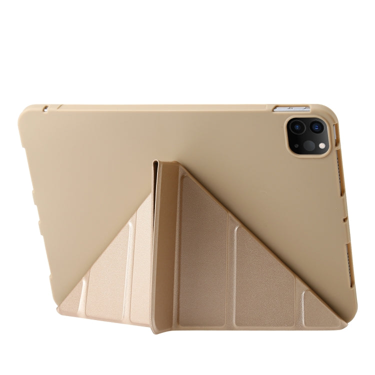 For iPad Pro 13 2024 TPU Deformation Flip Leather Tablet Case with Holder(Gold) - iPad Pro 13 2024 Cases by PMC Jewellery | Online Shopping South Africa | PMC Jewellery | Buy Now Pay Later Mobicred