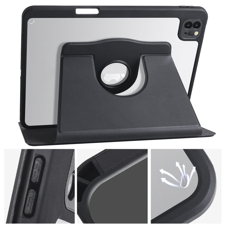 For iPad Air 13 2024 Acrylic 360 Degree Rotation Holder Leather Tablet Case(Black) - iPad Air 13 2024 Cases by PMC Jewellery | Online Shopping South Africa | PMC Jewellery | Buy Now Pay Later Mobicred