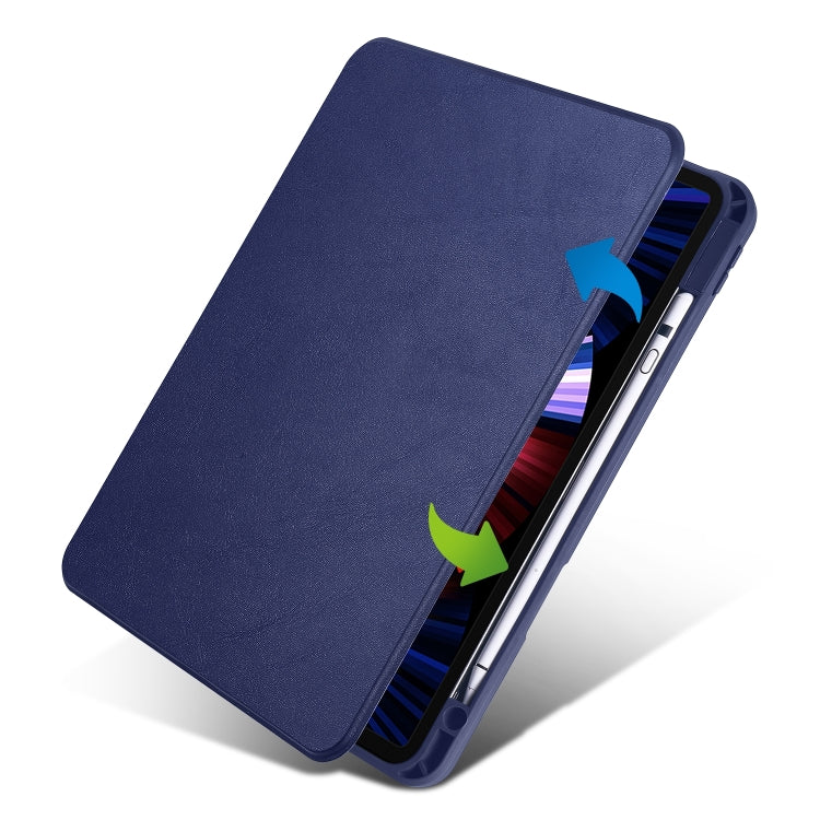 For iPad Air 13 2024 Acrylic 360 Degree Rotation Holder Leather Tablet Case(Dark Blue) - iPad Air 13 2024 Cases by PMC Jewellery | Online Shopping South Africa | PMC Jewellery | Buy Now Pay Later Mobicred