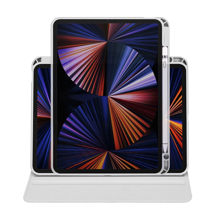 For iPad Pro 13 2024 Acrylic 360 Degree Rotation Holder Leather Tablet Case(Fog Grey) - iPad Pro 13 2024 Cases by PMC TechLife | Online Shopping South Africa | PMC TechLife | Buy Now Pay Later Mobicred
