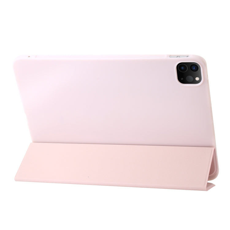 For iPad Pro 13 2024 Three-fold Holder Flip Tablet Leather Case(Light Pink) - iPad Pro 13 2024 Cases by PMC Jewellery | Online Shopping South Africa | PMC Jewellery | Buy Now Pay Later Mobicred