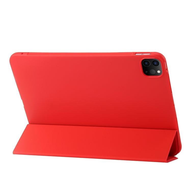 For iPad Pro 13 2024 Three-fold Holder Flip Tablet Leather Case(Red) - iPad Pro 13 2024 Cases by PMC Jewellery | Online Shopping South Africa | PMC Jewellery | Buy Now Pay Later Mobicred