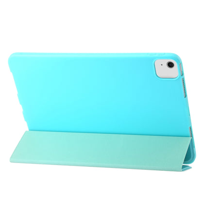 For iPad Air 11 2024 Three-fold Holder Flip Tablet Leather Case(Mint Blue) - iPad Air 11 2024 Cases by PMC Jewellery | Online Shopping South Africa | PMC Jewellery | Buy Now Pay Later Mobicred