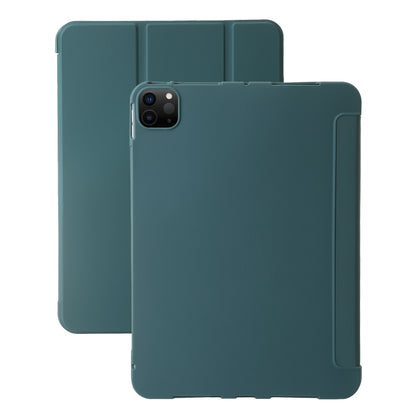 For iPad Pro 11 2024 Three-fold Holder Flip Tablet Leather Case(Dark Green) - iPad Pro 11 2024 Cases by PMC Jewellery | Online Shopping South Africa | PMC Jewellery | Buy Now Pay Later Mobicred