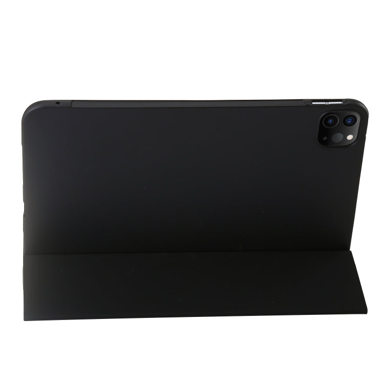 For iPad Pro 11 2024 Three-fold Holder Flip Tablet Leather Case(Black) - iPad Pro 11 2024 Cases by PMC TechLife | Online Shopping South Africa | PMC TechLife | Buy Now Pay Later Mobicred