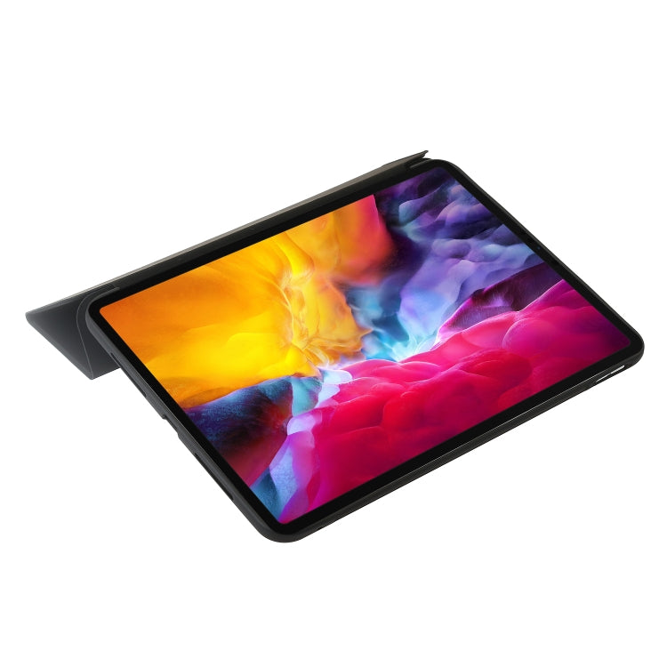 For iPad Pro 11 2024 Three-fold Holder Flip Tablet Leather Case(Black) - iPad Pro 11 2024 Cases by PMC TechLife | Online Shopping South Africa | PMC TechLife | Buy Now Pay Later Mobicred