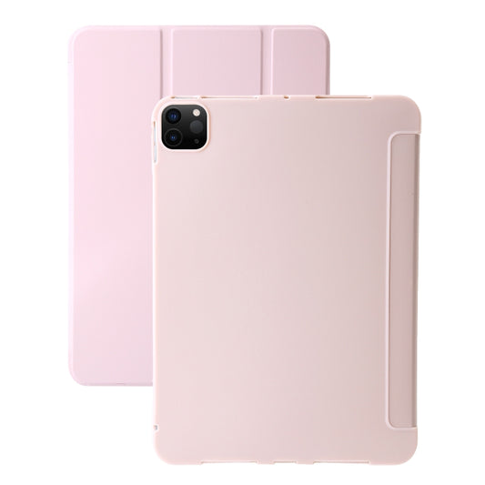 For iPad Pro 11 2024 Three-fold Holder Flip Tablet Leather Case(Light Pink) - iPad Pro 11 2024 Cases by PMC Jewellery | Online Shopping South Africa | PMC Jewellery | Buy Now Pay Later Mobicred