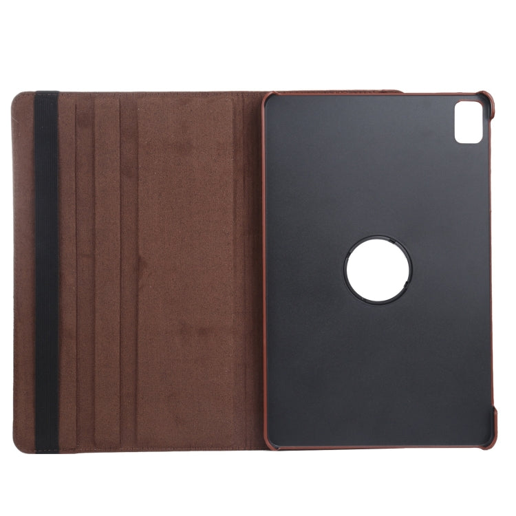 For iPad Air 11 2024 360 Degree Rotation Litchi Texture Leather Tablet Case with Holder(Brown) - iPad Air 11 2024 Cases by PMC Jewellery | Online Shopping South Africa | PMC Jewellery | Buy Now Pay Later Mobicred