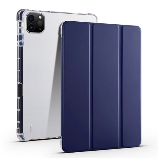 For iPad Pro 13 2024 3-fold Clear TPU Smart Leather Tablet Case with Pen Slot(Dark Blue) - iPad Pro 13 2024 Cases by PMC Jewellery | Online Shopping South Africa | PMC Jewellery | Buy Now Pay Later Mobicred