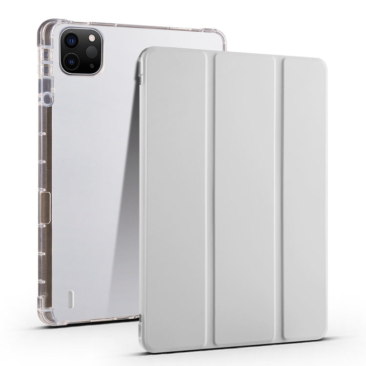 For iPad Pro 13 2024 3-fold Clear TPU Smart Leather Tablet Case with Pen Slot(Space Gray) - iPad Pro 13 2024 Cases by PMC TechLife | Online Shopping South Africa | PMC TechLife | Buy Now Pay Later Mobicred