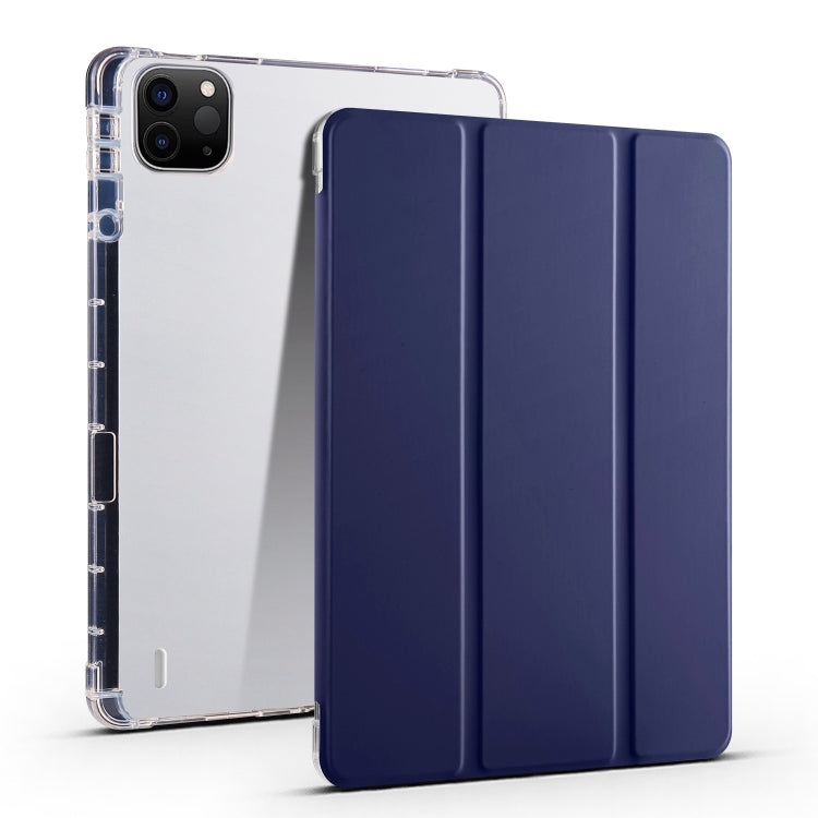 For iPad Air 13 2024 3-fold Clear TPU Smart Leather Tablet Case with Pen Slot(Dark Blue) - iPad Air 13 2024 Cases by PMC Jewellery | Online Shopping South Africa | PMC Jewellery | Buy Now Pay Later Mobicred