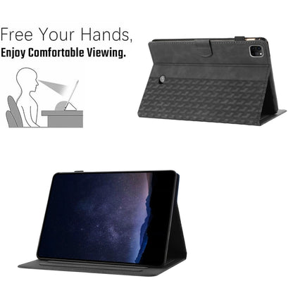 For iPad Pro 11 2024 Building Blocks Embossed Leather Smart Tablet Case(Black) - iPad Pro 11 2024 Cases by PMC Jewellery | Online Shopping South Africa | PMC Jewellery | Buy Now Pay Later Mobicred