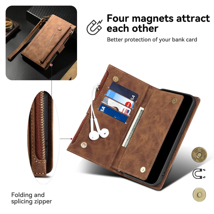 For Motorola Moto E14 ESEBLE Retro Frosted RFID Leather Phone Case(Brown) - Motorola Cases by ESEBLE | Online Shopping South Africa | PMC TechLife | Buy Now Pay Later Mobicred