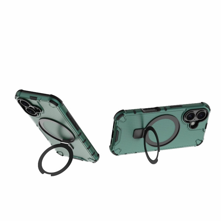 For iPhone 16 Grating Holder Shockproof Phone Case(Green) - iPhone 16 Cases by PMC TechLife | Online Shopping South Africa | PMC TechLife | Buy Now Pay Later Mobicred