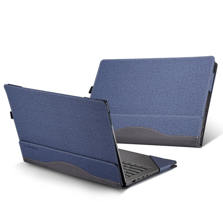 For HP Pavilion Laptop 14-ec / 14z-ec Leather Laptop Shockproof Protective Case(Dark Blue) - free shipping - PMC Jewellery - Order now!