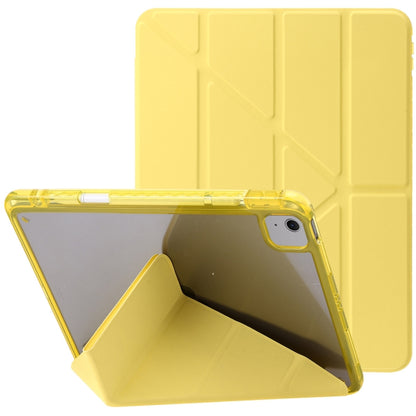 For iPad Air 13 2024 Clear Acrylic Deformation Leather Tablet Case(Yellow) - iPad Air 13 2024 Cases by PMC Jewellery | Online Shopping South Africa | PMC Jewellery | Buy Now Pay Later Mobicred