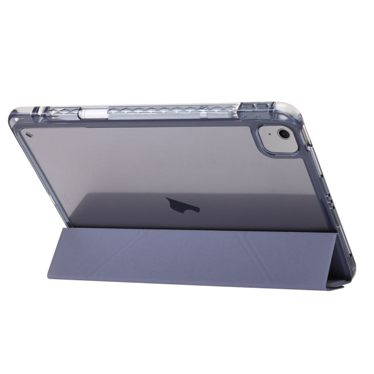 For iPad Air 11 2024 Clear Acrylic Deformation Leather Tablet Case(Grey) - iPad Air 11 2024 Cases by PMC Jewellery | Online Shopping South Africa | PMC Jewellery | Buy Now Pay Later Mobicred