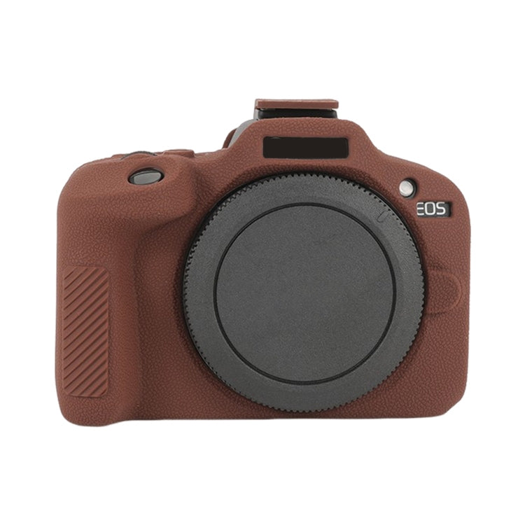 For Canon EOS R100 Litchi Texture Soft Silicone Protective Case(Coffee) - Protective Case by PMC TechLife | Online Shopping South Africa | PMC TechLife | Buy Now Pay Later Mobicred
