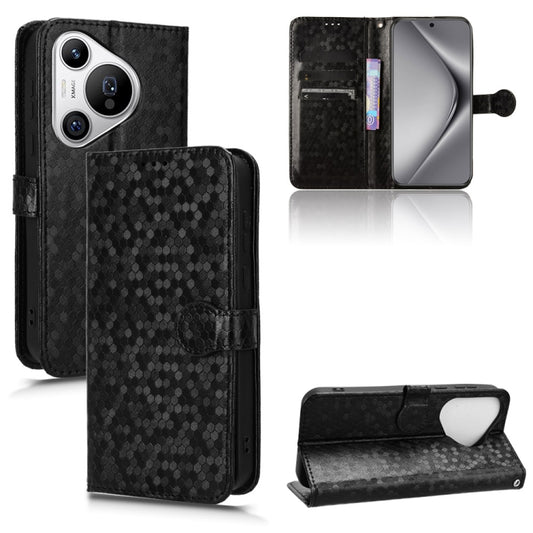 For Huawei Pura 70 Honeycomb Dot Texture Leather Phone Case(Black) - Huawei Cases by PMC Jewellery | Online Shopping South Africa | PMC Jewellery | Buy Now Pay Later Mobicred