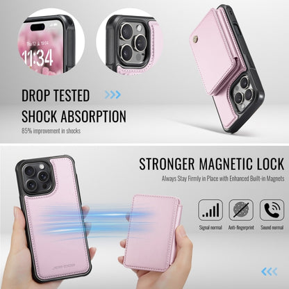 For iPhone 16 Pro JEEHOOD J05 Business Magnetic Style RFID Leather Phone Case(Pink) - iPhone 16 Pro Cases by JEEHOOD | Online Shopping South Africa | PMC Jewellery | Buy Now Pay Later Mobicred