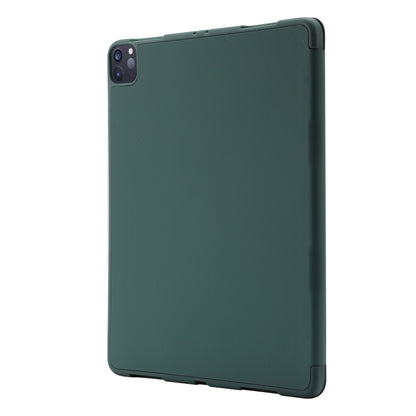 For iPad Pro 13 2024 Skin Feel Tri-fold Leather Tablet Case with Pen Slot(Dark Green) - iPad Pro 13 2024 Cases by PMC Jewellery | Online Shopping South Africa | PMC Jewellery | Buy Now Pay Later Mobicred