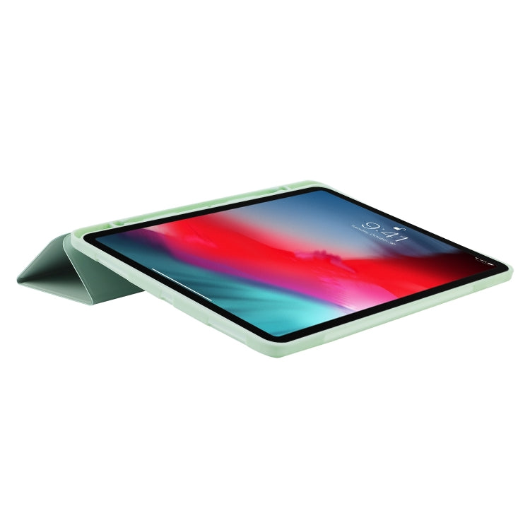 For iPad Pro 13 2024 Skin Feel Tri-fold Leather Tablet Case with Pen Slot(Matcha Green) - iPad Pro 13 2024 Cases by PMC Jewellery | Online Shopping South Africa | PMC Jewellery | Buy Now Pay Later Mobicred