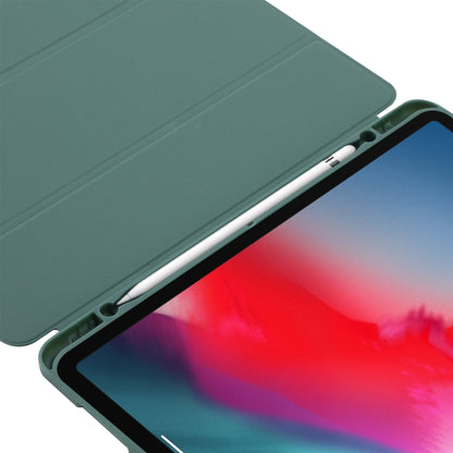 For iPad Air 11 2024 Skin Feel Tri-fold Leather Tablet Case with Pen Slot(Dark Green) - iPad Air 11 2024 Cases by PMC Jewellery | Online Shopping South Africa | PMC Jewellery | Buy Now Pay Later Mobicred