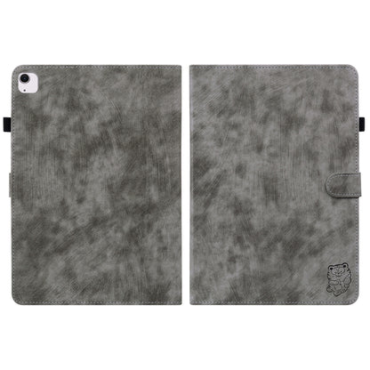 For iPad Air 11 2024 Embossed Tiger Pattern Leather Tablet Case(Grey) - iPad Air 11 2024 Cases by PMC Jewellery | Online Shopping South Africa | PMC Jewellery | Buy Now Pay Later Mobicred