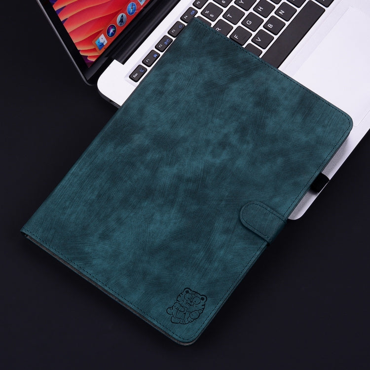 For iPad Air 11 2024 Embossed Tiger Pattern Leather Tablet Case(Dark Blue) - iPad Air 11 2024 Cases by PMC Jewellery | Online Shopping South Africa | PMC Jewellery | Buy Now Pay Later Mobicred