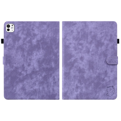 For iPad Pro 11 2024 Embossed Tiger Pattern Leather Tablet Case(Purple) - iPad Pro 11 2024 Cases by PMC Jewellery | Online Shopping South Africa | PMC Jewellery | Buy Now Pay Later Mobicred