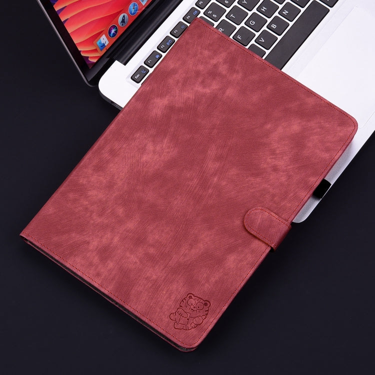 For iPad Pro 11 2024 Embossed Tiger Pattern Leather Tablet Case(Red) - iPad Pro 11 2024 Cases by PMC Jewellery | Online Shopping South Africa | PMC Jewellery | Buy Now Pay Later Mobicred