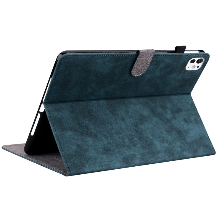 For iPad Pro 11 2024 Embossed Tiger Pattern Leather Tablet Case(Dark Blue) - iPad Pro 11 2024 Cases by PMC TechLife | Online Shopping South Africa | PMC TechLife | Buy Now Pay Later Mobicred
