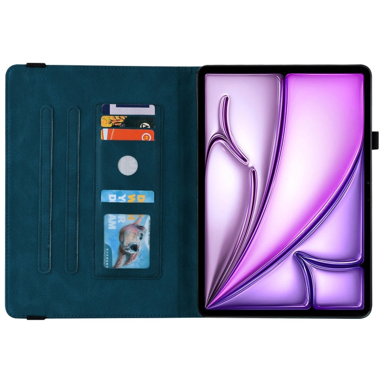 For iPad Air 11 2024 Butterfly Flower Embossed Leather Tablet Case(Blue) - free shipping - PMC TechLife - Order now!
